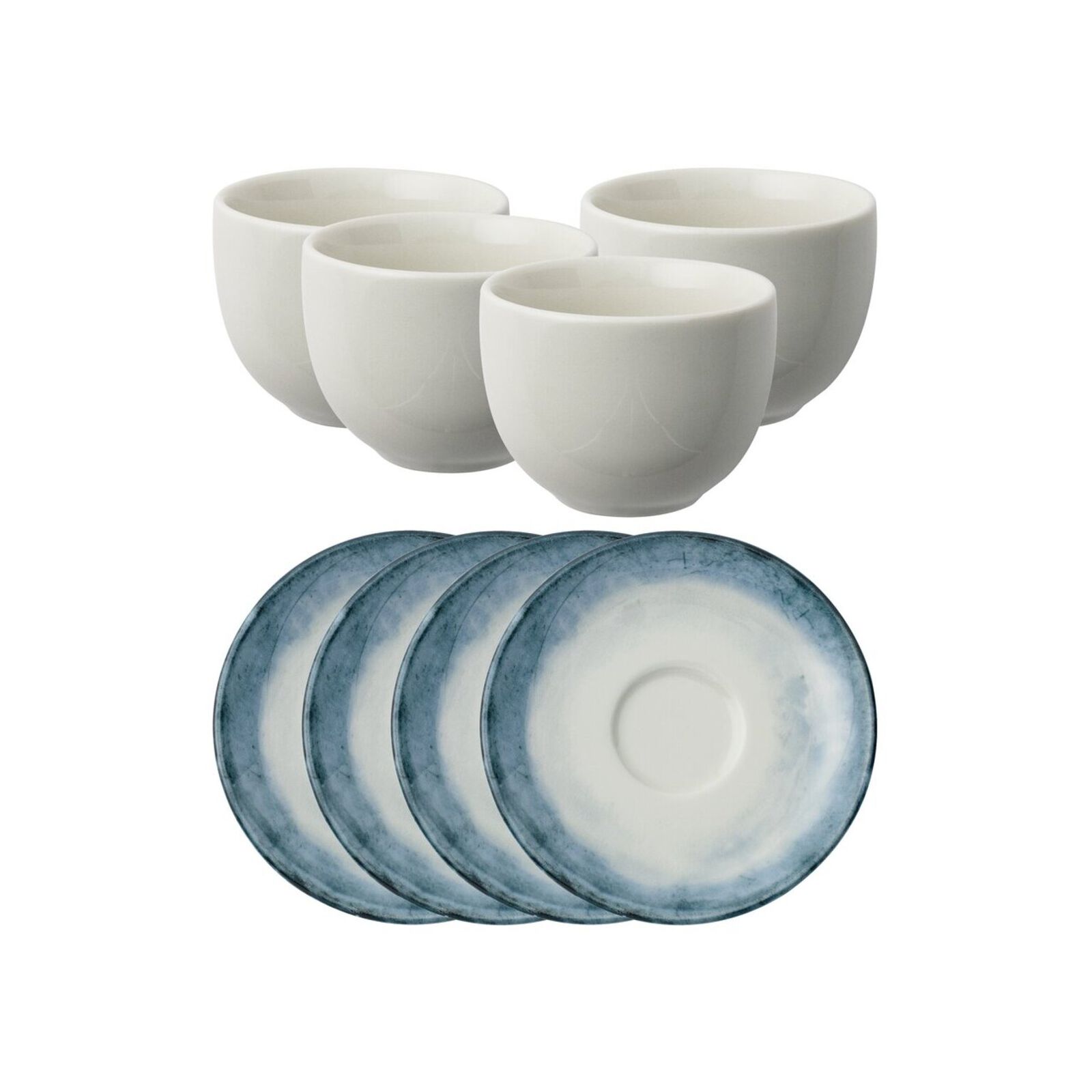 Set caffè 4 pcs, tazzine caffè con piattini image number null