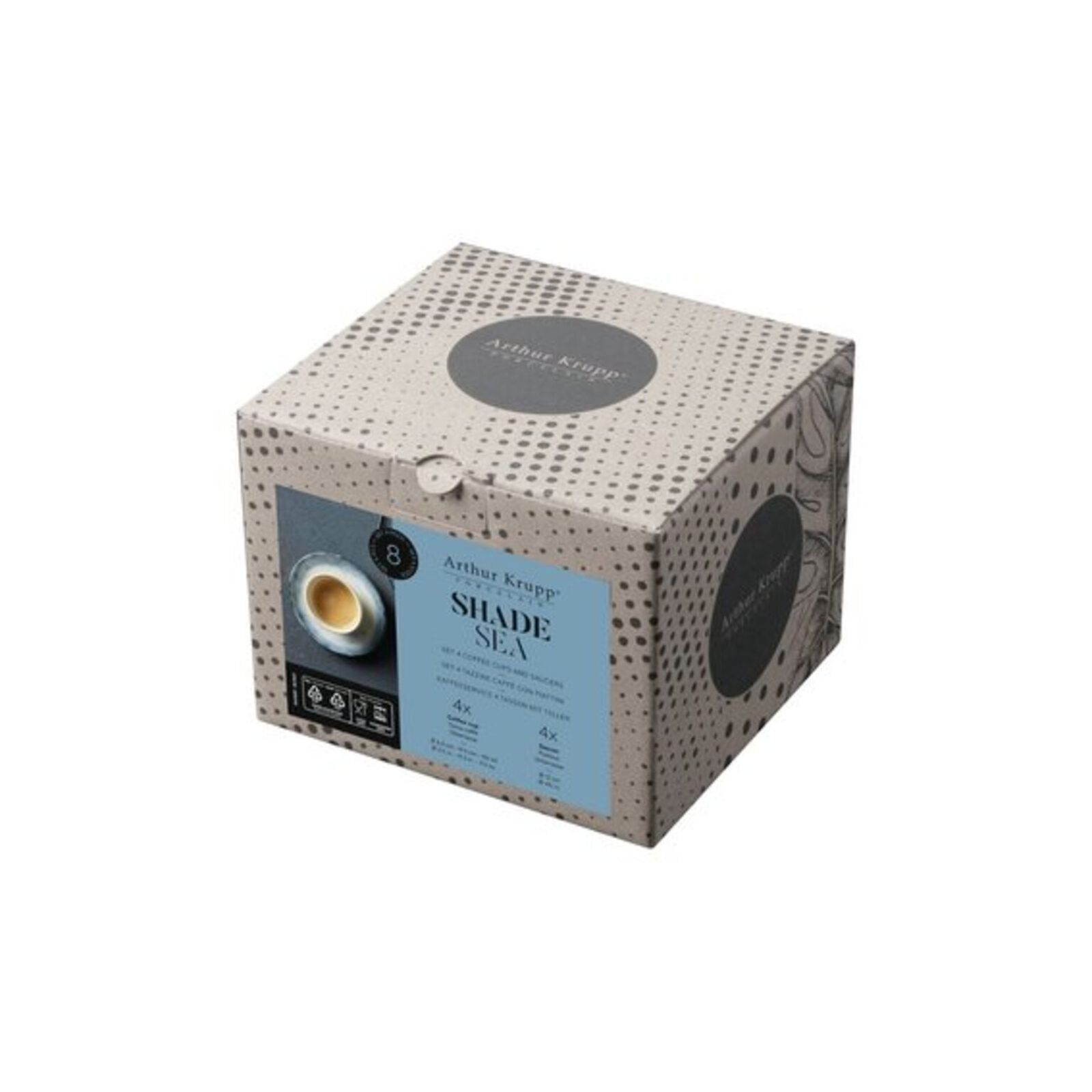 Set caffè 4 pcs, tazzine caffè con piattini image number null