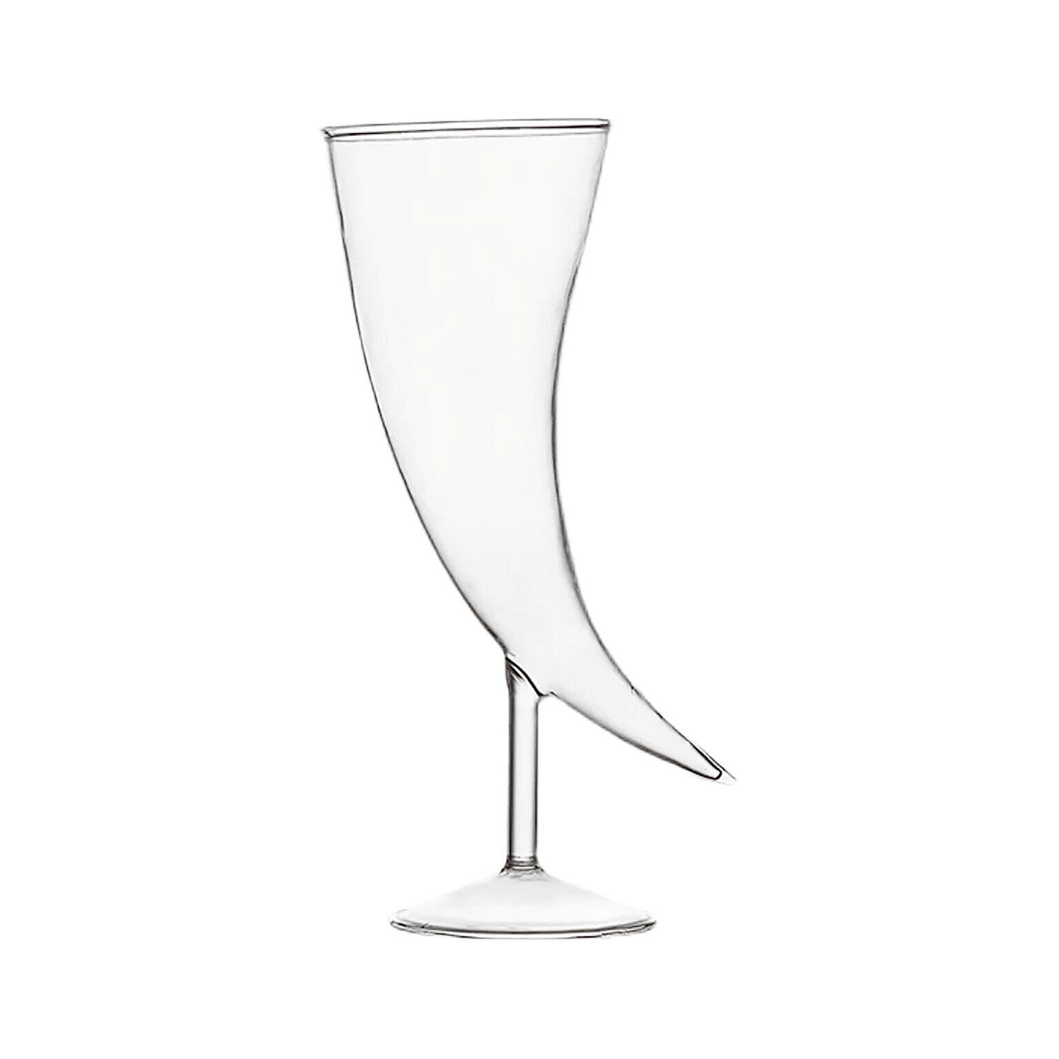 Cocktail glass with horn shape