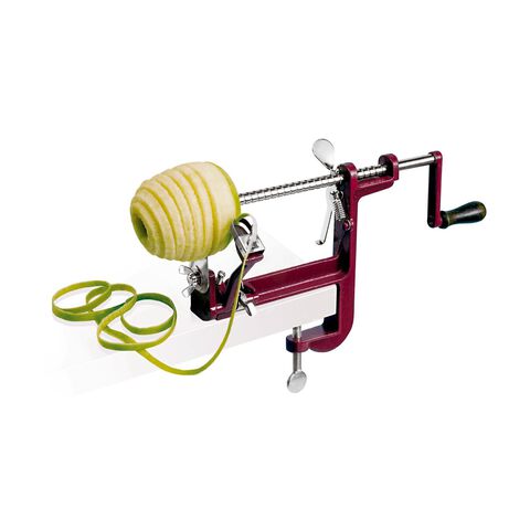 Apple peeler with screw