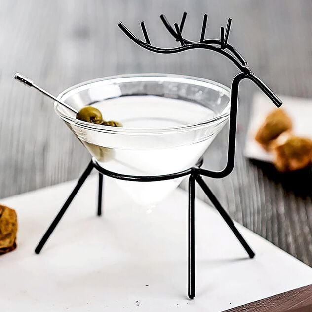 Cocktail glass with deer stand image number 1