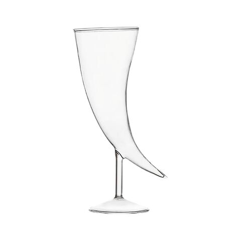 Cocktail glass with horn shape