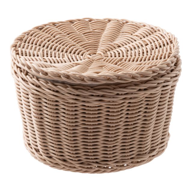 Fabric-lined rattan egg basket  image number 0