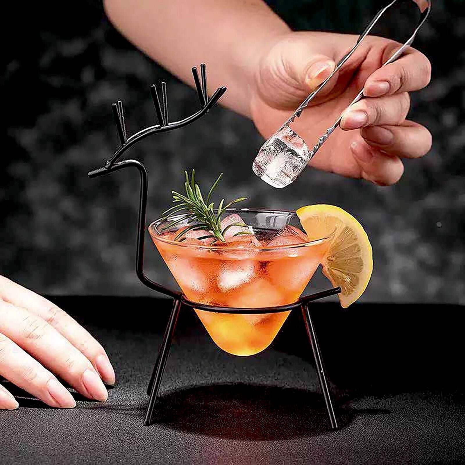 Cocktail glass with deer stand image number null