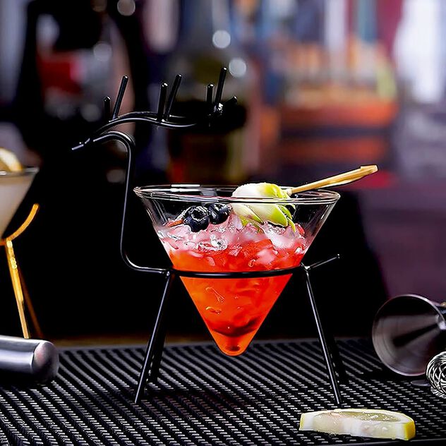 Cocktail glass with deer stand image number 3