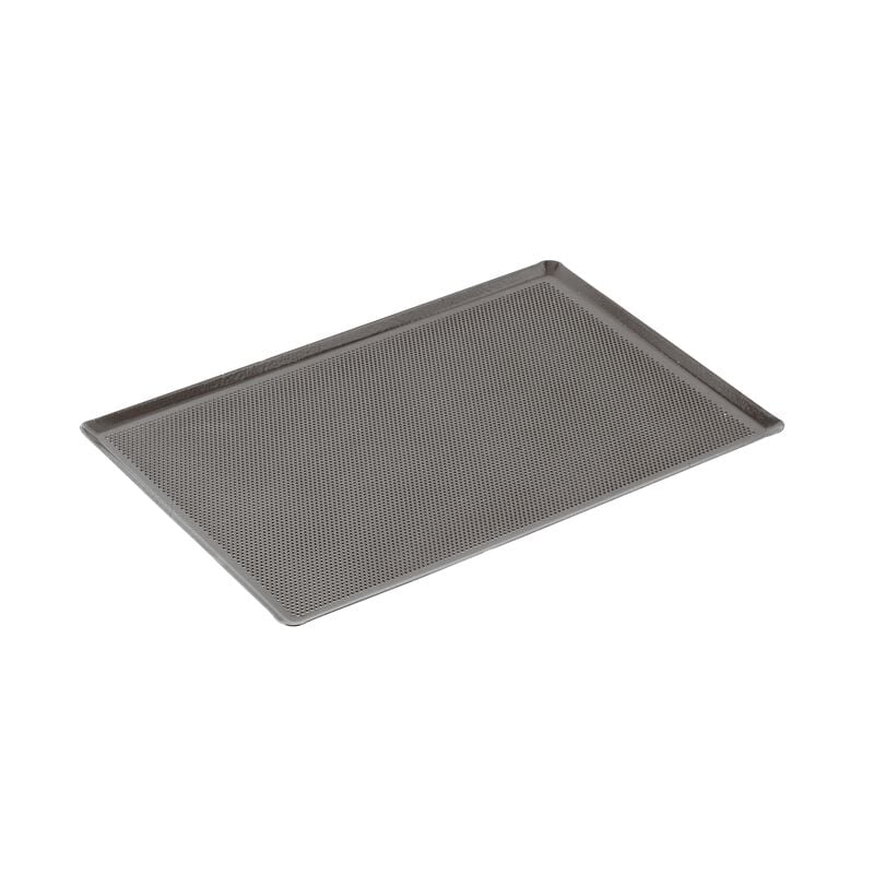 Baking sheet perforated and silicone coating