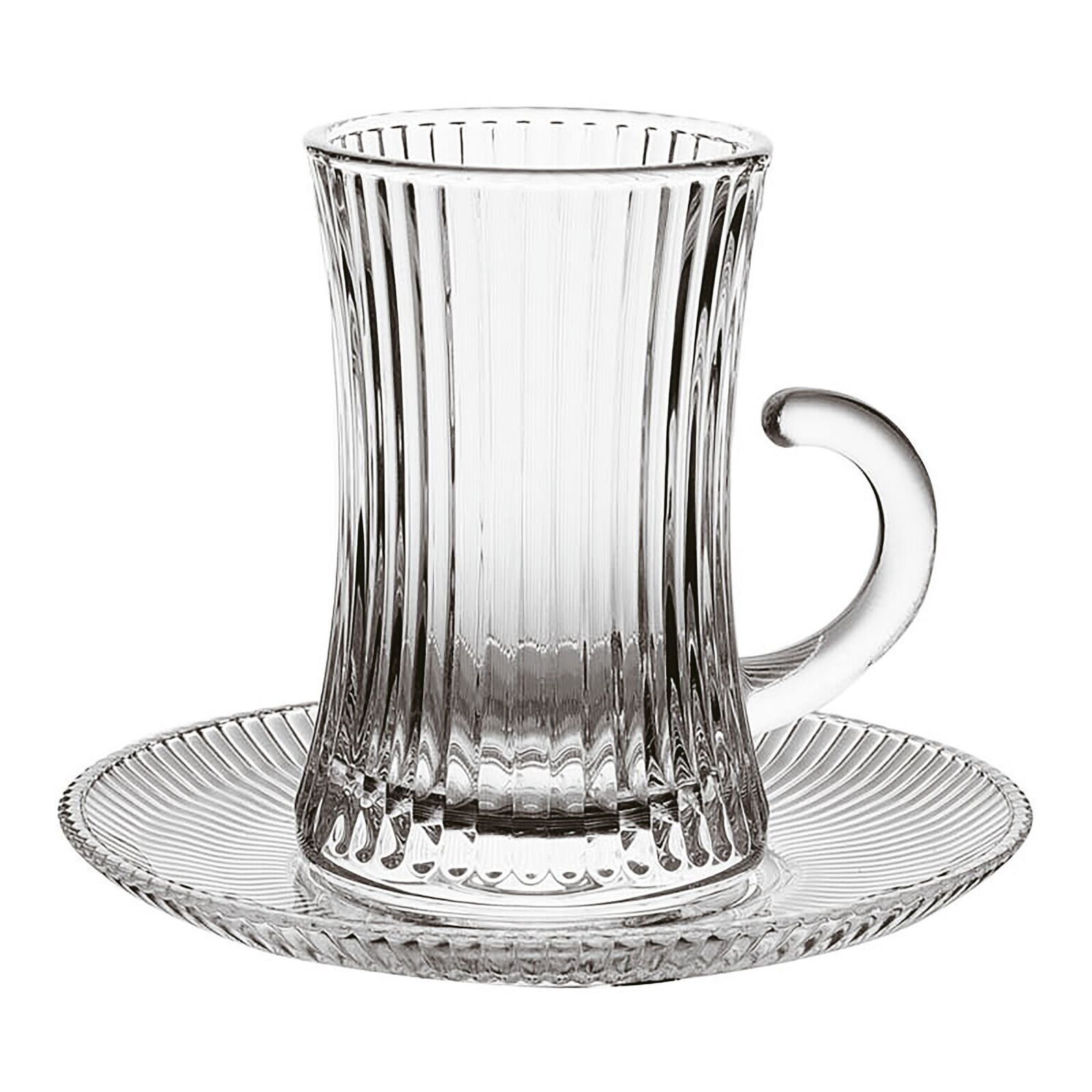 Coffee cup striped with handle, set 6 pcs image number null