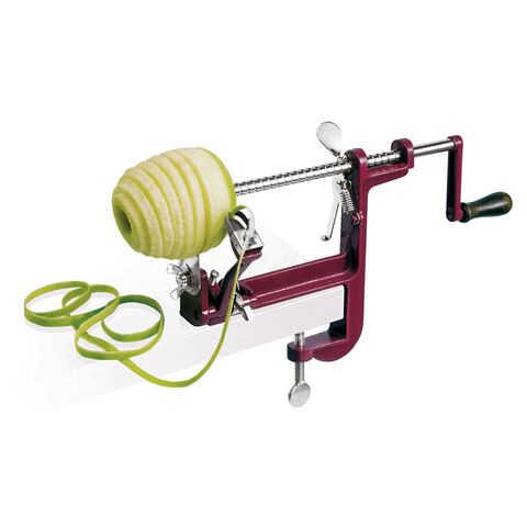 Apple peeler with screw