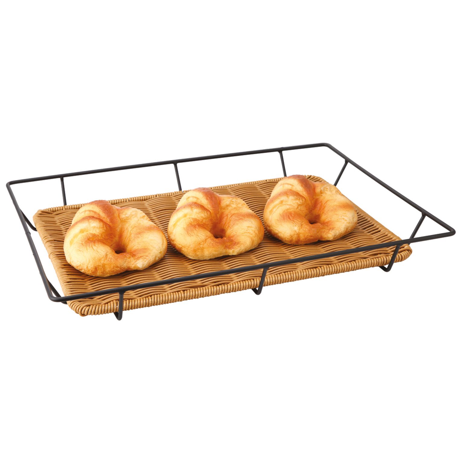 Basket with black wire stand