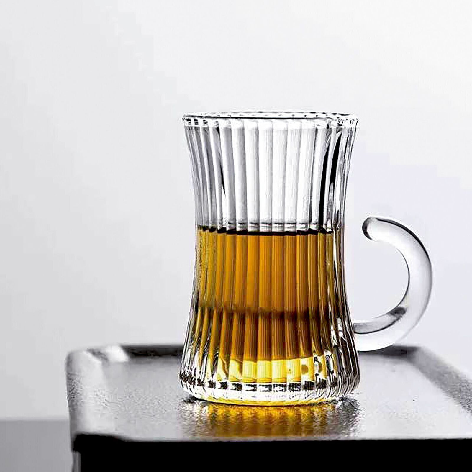 Coffee cup striped with handle, set 6 pcs image number null