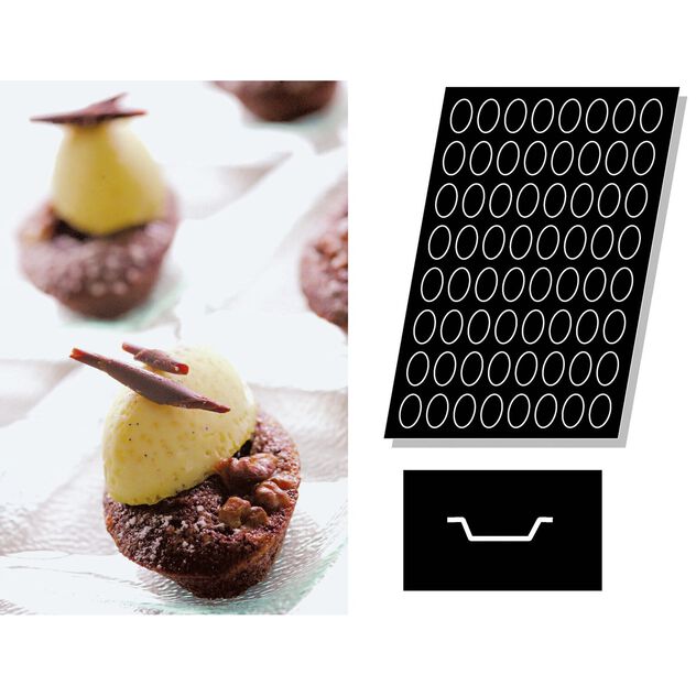 Mold Flexipan multiple ovals flat bottom image number 0