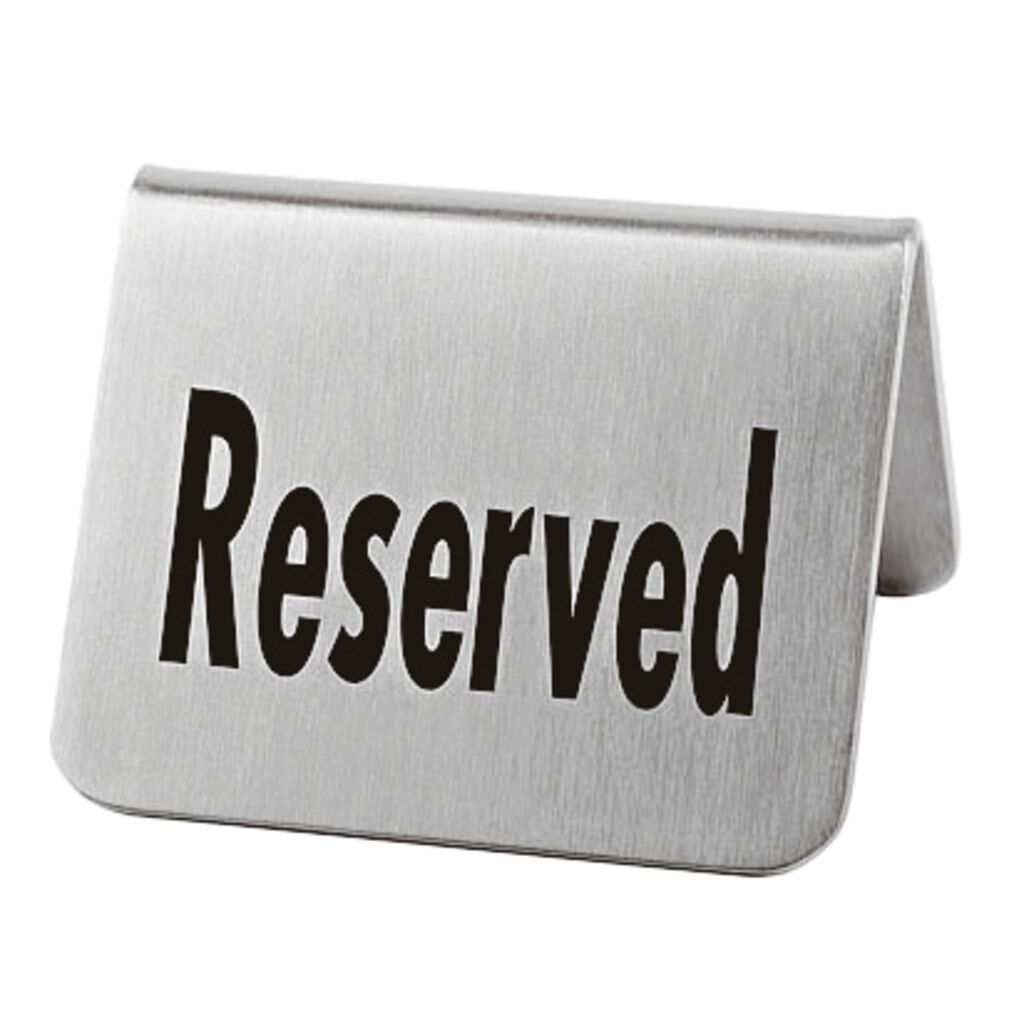 Table plate "reserved"  image number 0