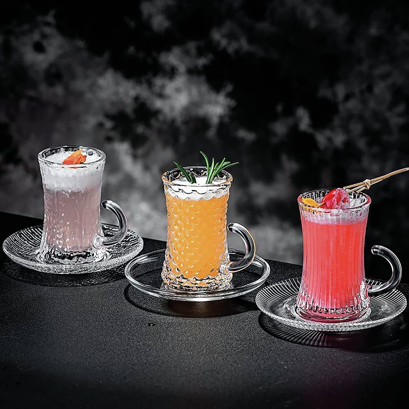 Coffee cup striped with handle, set 6 pcs image number null