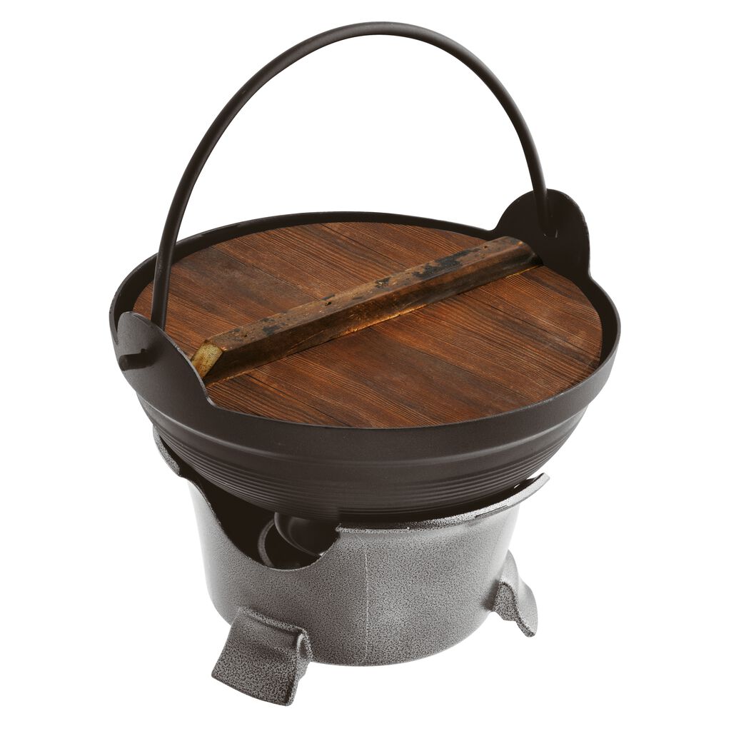 Hot pot with wooden stand  image number 0