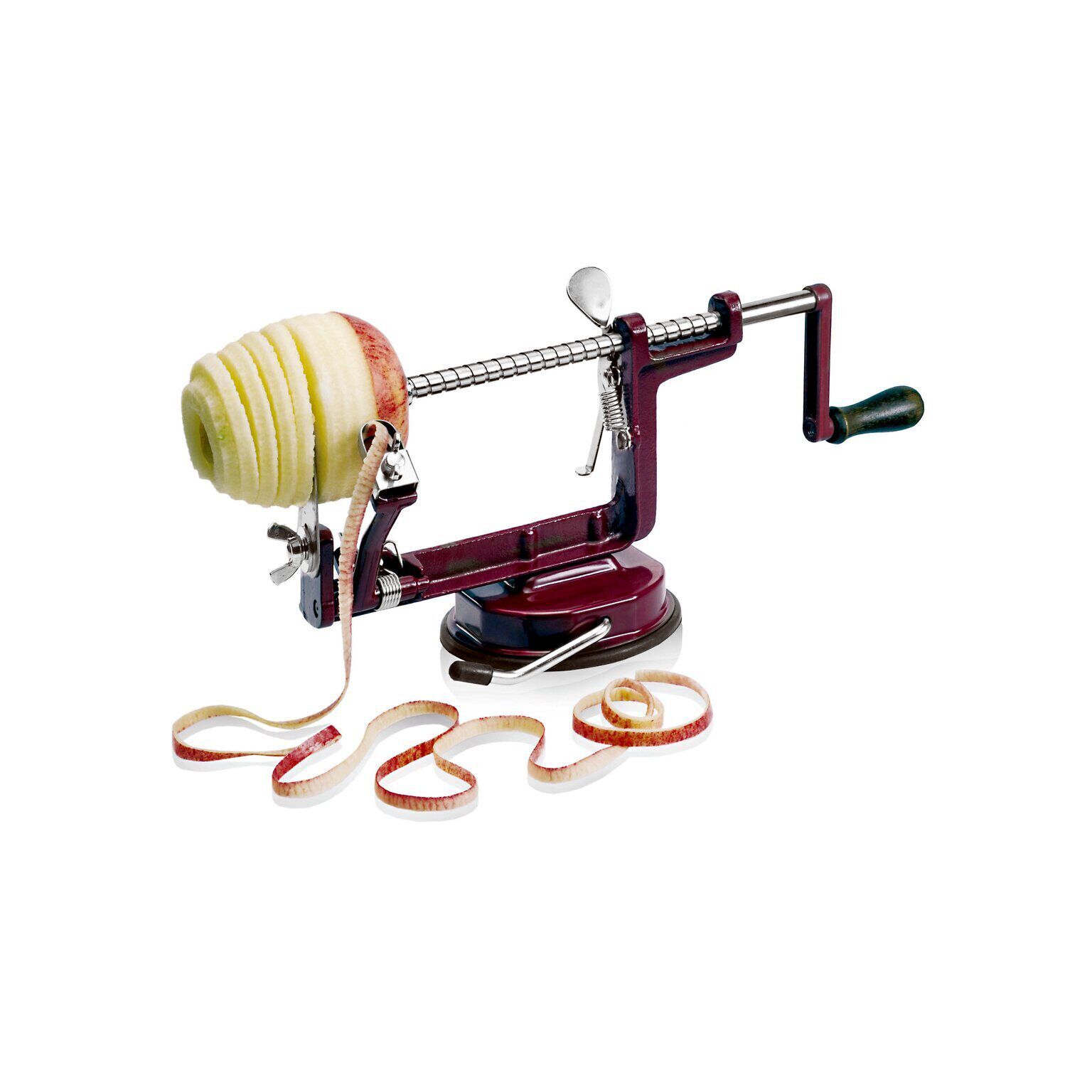 Apple peeler with vacuum-power base