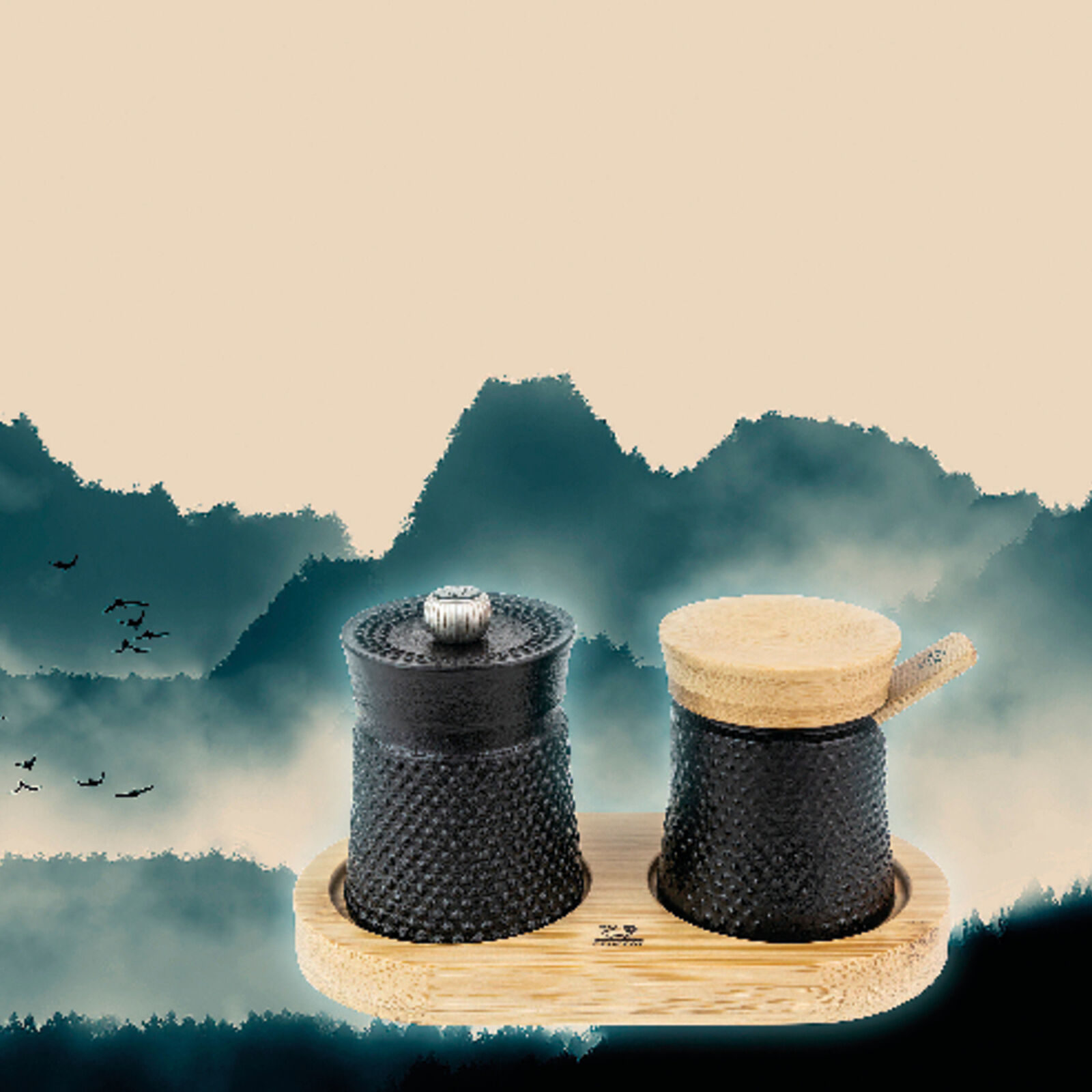 Salt & pepper mill set with tray image number null